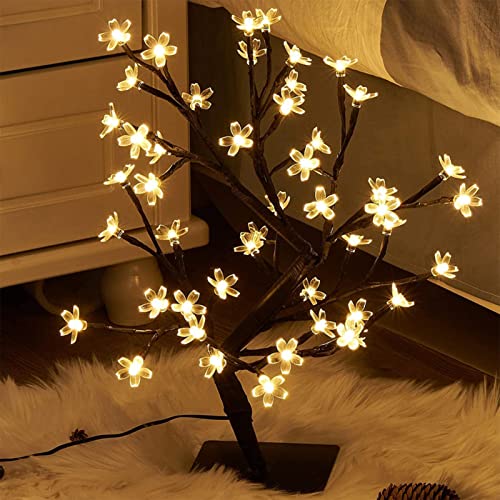 SYFUNLV LED Lichterbaum, LED Blüten Blütenbaum Lichter,48 LEDs, USB und batteriebetrieben, dekorative Lichter für drinnen und draußen, für Weihnachten Hochzeit Party Dekoration warm weiß von SYFUNLV