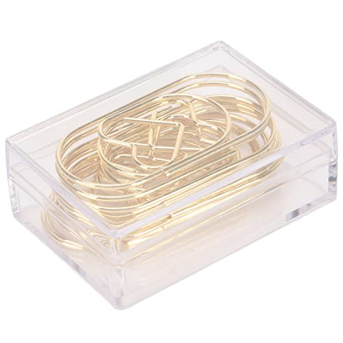Tragbare Büroklammern, Praktische Mehrzweck Büroklammern, Leichte Dokumentklammern für Schreibtisch Organizer Im Homeoffice Oder in der Schule (Gold) von SYH&AQYE