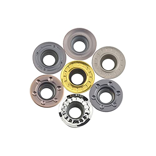10 stücke Hartmetalleinsätze CNC-Drehmaschine Blade RPMT08T2 / 10T3 / 1204 Innenfräsen Drehen Drehen Drehmaschine Werkzeug Frässchneider für Stahlhemd ( Cutting Edge Diameter : RPMT10T3MO FS YZ735 ) von SYHML-SHOP