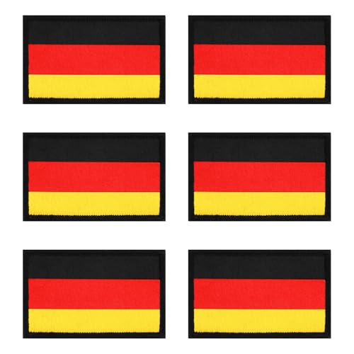 Deutschland patches klett, 6 Stück 5x8 cm, patches zum Gestickte Abzeichen mit Haken Schlaufen，Gestickte Abzeichen für Kleidung, Rucksack, Uniform, Jacke, Mütze, Waschbar Langlebig von SYHSYC