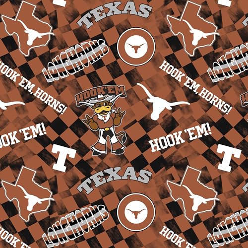 Offiziell lizenzierter Baumwoll-Steppstoff der University of Texas, Longhorns Karo, Allover-Baumwollstoff, Meterware Offiziell lizenzierter Baumwoll-Steppstoff der University of Texas, Longhorns Karo, Allover-Baumwollstoff, Meterware von SYKEL ENTERPRISES