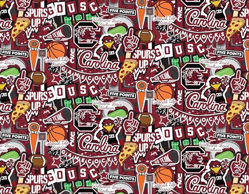 Sammy Baumwoll-Steppstoff, offizielles Lizenzprodukt der University of South Carolina, South Carolina Gamecocks, Doodle-Design von Sammy Sammy Baumwoll-Steppstoff, offizielles Lizenzprodukt der University of South Carolina, South Carolina Gamecocks, Doodle-Design von Sammy von SYKEL ENTERPRISES
