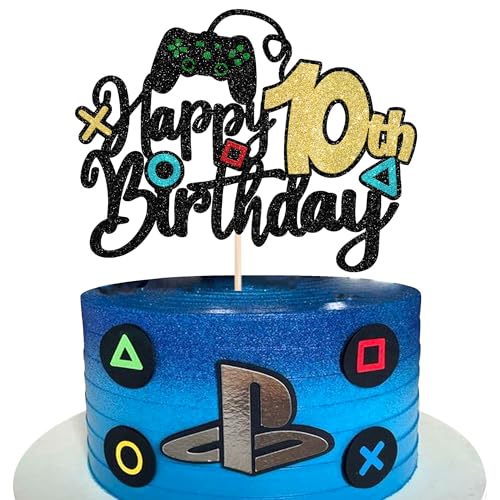 1 Stück Videospiel Tortendeko Glitzer Game On Controllers 10th Geburtstag Kuchen Deko Spielkonsolen Cake Topper für Videospiel Theme Jungen Mädchen Geburtstag Party Kuchen Dekorationen 1 Stück Videospiel Tortendeko Glitzer Game On Controllers 10th Geburtstag Kuchen Deko Spielkonsolen Cake Topper für Videospiel Theme Jungen Mädchen Geburtstag Party Kuchen Dekorationen von SYKYCTCY