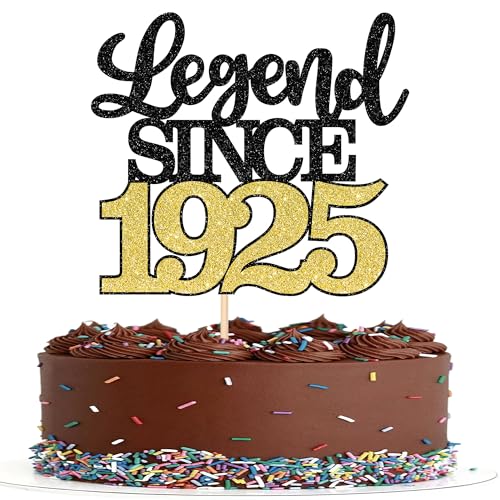 1 Stück Aufschrift"Legend Since 1925" Tortenaufsatz 100 Kuchen Topper Glitter alles Gute zum 100. Geburtstag Kuchen Pick 100 Fabulous Tortendekorationen für Prost zum 100 Gold 1 Stück Aufschrift"Legend Since 1925" Tortenaufsatz 100 Kuchen Topper Glitter alles Gute zum 100. Geburtstag Kuchen Pick 100 Fabulous Tortendekorationen für Prost zum 100 Gold von SYKYCTCY