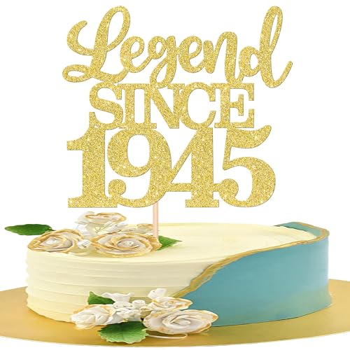 1 Stück Aufschrift "Legend Since 1945" Tortenaufsatz 80 Kuchen Topper Glitter alles Gute zum 80. Geburtstag Kuchen Pick 80 Fabulous Tortendekorationen 80th Gold 1 Stück Aufschrift "Legend Since 1945" Tortenaufsatz 80 Kuchen Topper Glitter alles Gute zum 80. Geburtstag Kuchen Pick 80 Fabulous Tortendekorationen 80th Gold von SYKYCTCY