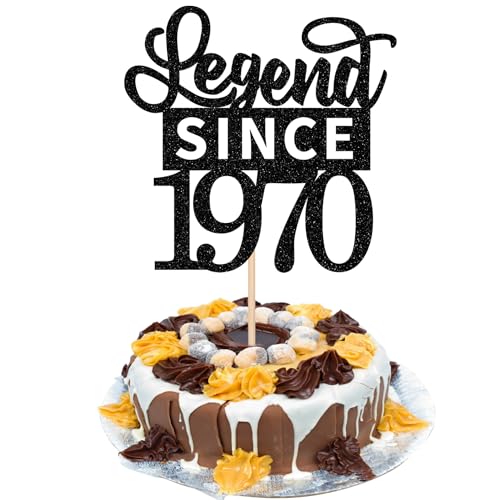 1 Stück Aufschrift "Legend Since 1970" Tortendeko Glitter Alles Gute zum Geburtstag 55. Kuchen Deko für 55 Fabulous Prost auf 55th Geburtstag Jahrestag Party Kuchen Dekorationen Schwarz 1 Stück Aufschrift "Legend Since 1970" Tortendeko Glitter Alles Gute zum Geburtstag 55. Kuchen Deko für 55 Fabulous Prost auf 55th Geburtstag Jahrestag Party Kuchen Dekorationen Schwarz von SYKYCTCY