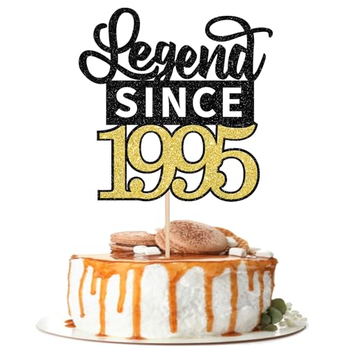 1 Stück Aufschrift "Legend Since 1995" Tortendeko Glitter Alles Gute zum Geburtstag 30. Kuchen Deko für 30 Fabulous Prost auf 30th Geburtstag Jahrestag Party Kuchen Dekorationen Schwarz Gold 1 Stück Aufschrift "Legend Since 1995" Tortendeko Glitter Alles Gute zum Geburtstag 30. Kuchen Deko für 30 Fabulous Prost auf 30th Geburtstag Jahrestag Party Kuchen Dekorationen Schwarz Gold von SYKYCTCY