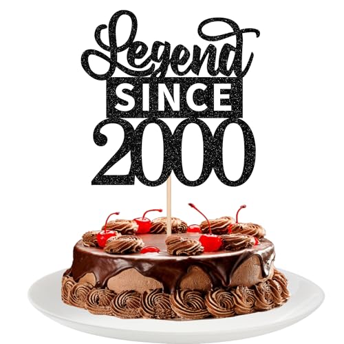 1 Stück Aufschrift "Legend Since 2000" Tortendeko Glitter Alles Gute zum Geburtstag 25. Kuchen Deko für 25 Fabulous Prost auf 25th Geburtstag Jahrestag Party Kuchen Dekorationen Schwarz 1 Stück Aufschrift "Legend Since 2000" Tortendeko Glitter Alles Gute zum Geburtstag 25. Kuchen Deko für 25 Fabulous Prost auf 25th Geburtstag Jahrestag Party Kuchen Dekorationen Schwarz von SYKYCTCY
