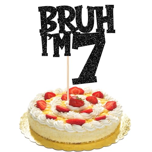 1 Stück Bruh I'm 7 Cake Topper Glitzer Happy 7th Geburtstag Tortendeko Bro I'm 7 It's My 7th Birthday Kuchen Deko für Prost auf 7 Jahre Geburtstag Party Kuchen Dekoration Schwarz 1 Stück Bruh I'm 7 Cake Topper Glitzer Happy 7th Geburtstag Tortendeko Bro I'm 7 It's My 7th Birthday Kuchen Deko für Prost auf 7 Jahre Geburtstag Party Kuchen Dekoration Schwarz von SYKYCTCY