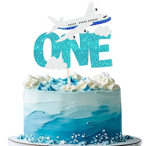 1 Stück Flugzeug One Tortendeko Glitzer Flugzeuge Geburtstag Kuchen Deko für Flugzeuge Thema Kinder Erste Geburtstag Party Kuchen Dekoration Blau Weiß 1 Stück Flugzeug One Tortendeko Glitzer Flugzeuge Geburtstag Kuchen Deko für Flugzeuge Thema Kinder Erste Geburtstag Party Kuchen Dekoration Blau Weiß von SYKYCTCY