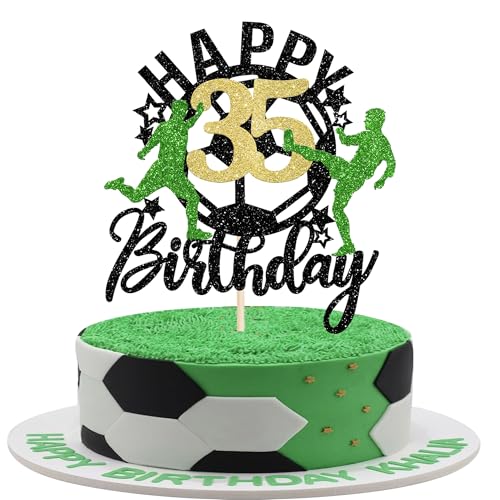 1 Stück Fußball Happy 35th Birthday Tortendeko Sport Fußball Kuchen Deko Alles Gute zum Geburtstag Cake Topper für Soccer Thema 35 Jahre alt Geburtstag Jahrestag Party Kuchen Dekorationen 1 Stück Fußball Happy 35th Birthday Tortendeko Sport Fußball Kuchen Deko Alles Gute zum Geburtstag Cake Topper für Soccer Thema 35 Jahre alt Geburtstag Jahrestag Party Kuchen Dekorationen von SYKYCTCY