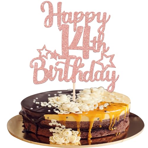 1 Stück Happy 14th Geburtstag Tortendeko Glitzer Stern 14 Fabelhaft Kuchen Deko Sweet 14th Kuchen Dekorationen für Kinder 14th Geburtstag Theme Party Kuchen Dekoration Rosegold 1 Stück Happy 14th Geburtstag Tortendeko Glitzer Stern 14 Fabelhaft Kuchen Deko Sweet 14th Kuchen Dekorationen für Kinder 14th Geburtstag Theme Party Kuchen Dekoration Rosegold von SYKYCTCY