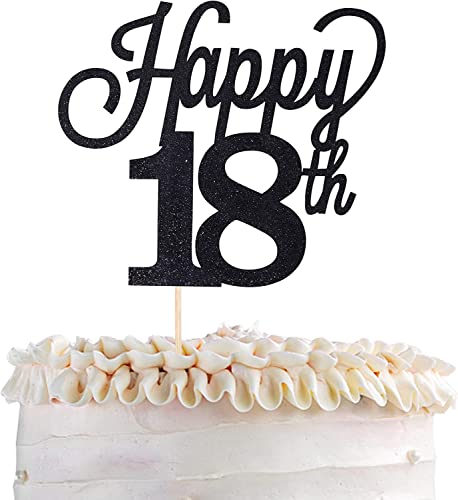 1 Stück Happy 18th Tortendeko Glitzer Number 18 Geburtstag Kuchen Deko Eighteen Torten Dekorationen für Cheers to 18 Jahre alt Geburtstag Hochzeit Jahrestag Party Schwarz 1 Stück Happy 18th Tortendeko Glitzer Number 18 Geburtstag Kuchen Deko Eighteen Torten Dekorationen für Cheers to 18 Jahre alt Geburtstag Hochzeit Jahrestag Party Schwarz von SYKYCTCY