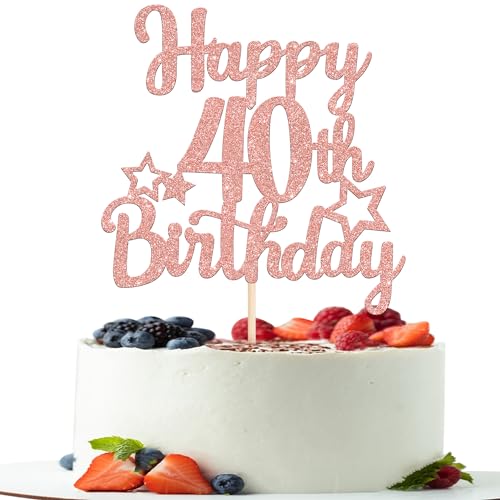 1 Stück Happy 40th Geburtstag Tortendeko Glitzer Stern 40 Fabelhaft Kuchen Deko Cheers to 40th Kuchen Dekorationen für 40th Geburtstag Theme Party Kuchen Dekoration Rosegold 1 Stück Happy 40th Geburtstag Tortendeko Glitzer Stern 40 Fabelhaft Kuchen Deko Cheers to 40th Kuchen Dekorationen für 40th Geburtstag Theme Party Kuchen Dekoration Rosegold von SYKYCTCY