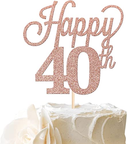 1 Stück Happy 40th Tortendeko Glitzer Number 40 Geburtstag Kuchen Deko Forty Torten Dekorationen für Cheers to 40 Jahre alt Geburtstag Hochzeit Jahrestag Party Rosegold 1 Stück Happy 40th Tortendeko Glitzer Number 40 Geburtstag Kuchen Deko Forty Torten Dekorationen für Cheers to 40 Jahre alt Geburtstag Hochzeit Jahrestag Party Rosegold von SYKYCTCY