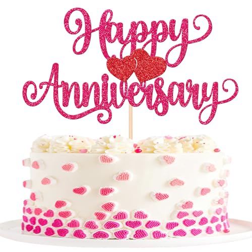1 Stück Happy Anniversary Cake Topper Glitzer Hochzeit Jahrestag Tortendeko Alles Gute zum Jahrestag Kuchen Deko für Hochzeit Jahrestag Geburtstag Party Kuchen Dekoration Roserot Rot 1 Stück Happy Anniversary Cake Topper Glitzer Hochzeit Jahrestag Tortendeko Alles Gute zum Jahrestag Kuchen Deko für Hochzeit Jahrestag Geburtstag Party Kuchen Dekoration Roserot Rot von SYKYCTCY