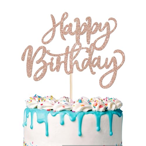 1 Stück Happy Birthday Tortendeko Glitzer Geburtstag Cake Topper zum Feiern alles Gute zum Geburtstag Party Kuchen Dekorationen Zubehör Rosegold 1 Stück Happy Birthday Tortendeko Glitzer Geburtstag Cake Topper zum Feiern alles Gute zum Geburtstag Party Kuchen Dekorationen Zubehör Rosegold von SYKYCTCY