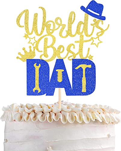 1 Stück Happy Father's Tortendeko Glitzer World's Best Dad Kuchen Deko Hut Werkzeug Love Dad Torten Dekoration für Happy Vatertag Thema Cake Decoration Männer Geburtstag Party Cupcake Topper Gold 1 Stück Happy Father's Tortendeko Glitzer World's Best Dad Kuchen Deko Hut Werkzeug Love Dad Torten Dekoration für Happy Vatertag Thema Cake Decoration Männer Geburtstag Party Cupcake Topper Gold von SYKYCTCY