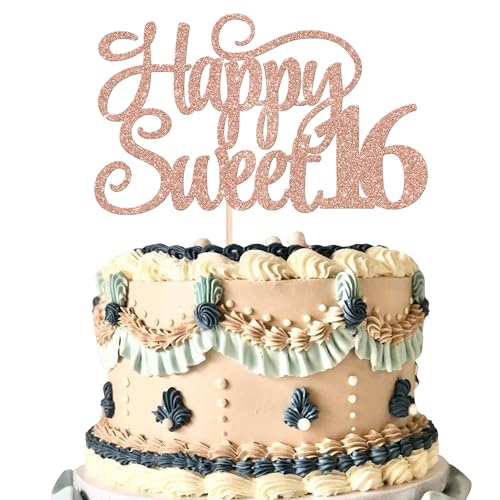 1 Stück Happy Sweet 16 Cake Topper Glitzer Teenager 16th Tortendeko Prost auf 16 Geburtstag Kuchen Deko für 16th Geburtstag Jahrestag Party Kuchen Dekoendeko Rosegold 1 Stück Happy Sweet 16 Cake Topper Glitzer Teenager 16th Tortendeko Prost auf 16 Geburtstag Kuchen Deko für 16th Geburtstag Jahrestag Party Kuchen Dekoendeko Rosegold von SYKYCTCY