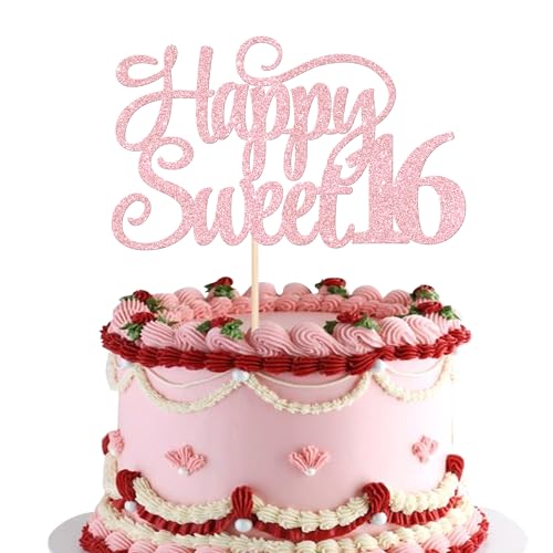 1 Stück Happy Sweet 16 Kuchen Deko Glitzer Teenager 16th Cake Topper Prost auf 16 Geburtstag Tortendeko für 16th Geburtstag Jahrestag Party Kuchen Dekoendeko Helles Rosa 1 Stück Happy Sweet 16 Kuchen Deko Glitzer Teenager 16th Cake Topper Prost auf 16 Geburtstag Tortendeko für 16th Geburtstag Jahrestag Party Kuchen Dekoendeko Helles Rosa von SYKYCTCY