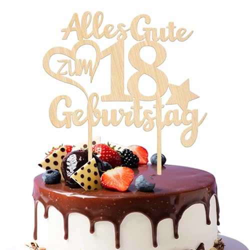 1 Stück Holz 18th Tortendeko Alles Gute zum Geburtstag 18 Jahre alt Geburtstag Kuchen Deko 18th Geburtstag Kuchendeko für Prost auf 18 Jungen Mädchen Geburtstag Party Kuchen Dekorationen 1 Stück Holz 18th Tortendeko Alles Gute zum Geburtstag 18 Jahre alt Geburtstag Kuchen Deko 18th Geburtstag Kuchendeko für Prost auf 18 Jungen Mädchen Geburtstag Party Kuchen Dekorationen von SYKYCTCY