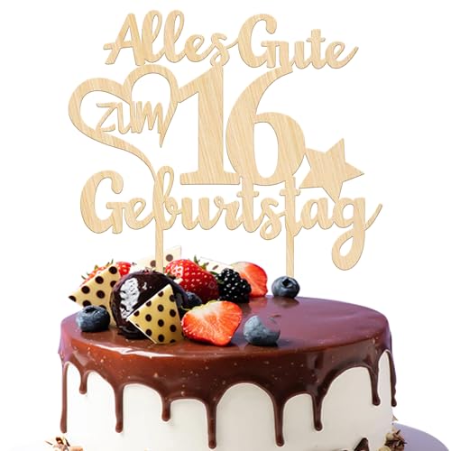 1 Stück Holz Alles Gute zum Geburtstag 16 Jahre alt Tortendeko 16th Geburtstag Kuchen Deko Prost auf 16 Geburtstag Kuchendeko für 16th Jungen Mädchen Geburtstag Party Kuchen Dekorationen 1 Stück Holz Alles Gute zum Geburtstag 16 Jahre alt Tortendeko 16th Geburtstag Kuchen Deko Prost auf 16 Geburtstag Kuchendeko für 16th Jungen Mädchen Geburtstag Party Kuchen Dekorationen von SYKYCTCY