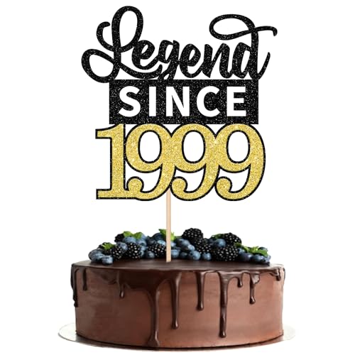 1 Stück Legend Since 1999 Cake Topper Glitzer 26th Geburtstag Kuchen Deko Alles Gute zum Geburtstag 26 Tortendeko für Prost auf 26th Geburtstag Jahrestag Party Kuchen Dekorationen Schwarz Gold 1 Stück Legend Since 1999 Cake Topper Glitzer 26th Geburtstag Kuchen Deko Alles Gute zum Geburtstag 26 Tortendeko für Prost auf 26th Geburtstag Jahrestag Party Kuchen Dekorationen Schwarz Gold von SYKYCTCY
