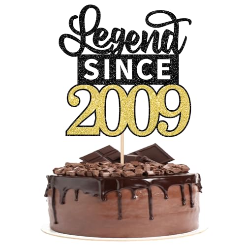 1 Stück Legend Since 2009 Cake Topper Glitzer 16th Kuchen Deko Alles Gute zum Geburtstag 16 Tortendeko für Prost auf 16th Geburtstag Jahrestag Party Kuchen Dekorationen Schwarz Gold 1 Stück Legend Since 2009 Cake Topper Glitzer 16th Kuchen Deko Alles Gute zum Geburtstag 16 Tortendeko für Prost auf 16th Geburtstag Jahrestag Party Kuchen Dekorationen Schwarz Gold von SYKYCTCY