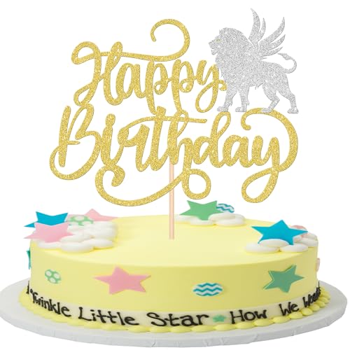 1 Stück Leo Tortendeko Glitter Happy Birthday Cake Topper 12 Sternbild Leo Kuchen Deko für Juli August Horoskop Astrologie Geburtstag Party Kuchen Dekoration Gold Silber 1 Stück Leo Tortendeko Glitter Happy Birthday Cake Topper 12 Sternbild Leo Kuchen Deko für Juli August Horoskop Astrologie Geburtstag Party Kuchen Dekoration Gold Silber von SYKYCTCY