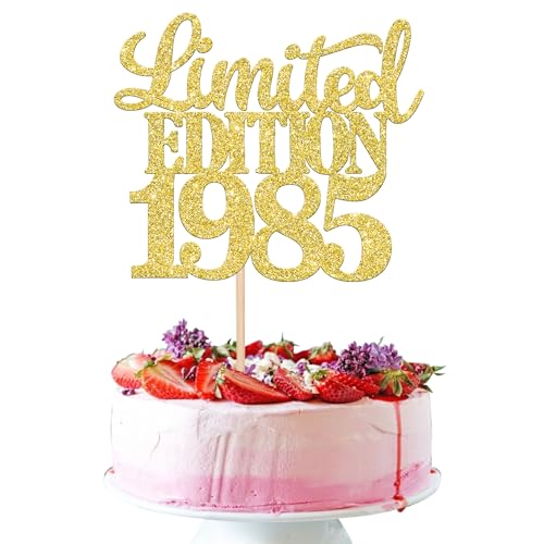 1 Stück Limited Edition 1985 Cake Topper Glitzer 40th Geburtstag Tortendeko Prost auf 40 Jahre 40 & Fabelhaft Kuchen Deko für Männer und Frauen Geburtstag Party Kuchen Dekoration Gold 1 Stück Limited Edition 1985 Cake Topper Glitzer 40th Geburtstag Tortendeko Prost auf 40 Jahre 40 & Fabelhaft Kuchen Deko für Männer und Frauen Geburtstag Party Kuchen Dekoration Gold von SYKYCTCY