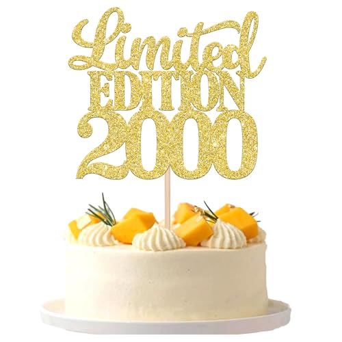 1 Stück Limited Edition 2000 Cake Topper Glitzer 25th Geburtstag Tortendeko Prost auf 25 Jahre 25 & Fabelhaft Kuchen Deko für Männer und Frauen Geburtstag Party Kuchen Dekoration Gold 1 Stück Limited Edition 2000 Cake Topper Glitzer 25th Geburtstag Tortendeko Prost auf 25 Jahre 25 & Fabelhaft Kuchen Deko für Männer und Frauen Geburtstag Party Kuchen Dekoration Gold von SYKYCTCY