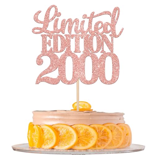 1 Stück Limited Edition 2000 Cake Topper Glitzer 25th Geburtstag Tortendeko Prost auf 25 Jahre 25 & Fabelhaft Kuchen Deko für Männer und Frauen Geburtstag Party Kuchen Dekoration Rosegold 1 Stück Limited Edition 2000 Cake Topper Glitzer 25th Geburtstag Tortendeko Prost auf 25 Jahre 25 & Fabelhaft Kuchen Deko für Männer und Frauen Geburtstag Party Kuchen Dekoration Rosegold von SYKYCTCY