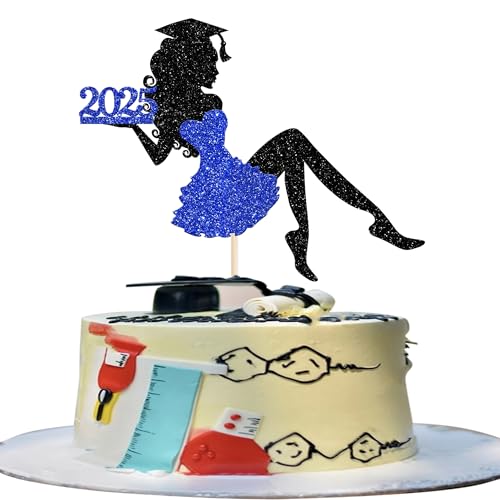 1 Stück Mädchen Abschluss Tortendeko Glitzer Grad Cap Diploma Kuchen Deko 2025 Senior Graduation Cake Pick für 2025 Mädchen Schule Abschluss Theme Party Kuchen Dekoration Cake Pick Blau 1 Stück Mädchen Abschluss Tortendeko Glitzer Grad Cap Diploma Kuchen Deko 2025 Senior Graduation Cake Pick für 2025 Mädchen Schule Abschluss Theme Party Kuchen Dekoration Cake Pick Blau von SYKYCTCY