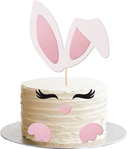 1 Stück Hasenohren Tortendeko, Cake Topper mit Glitter Wimpern Nase Pfote Happy Easter Kuchen Dekoration Cupcke Topper für Ostern Kaninchen Thema Baby Dusche Kinder Geburtstag Party Rosa Weiß 1 Stück Hasenohren Tortendeko, Cake Topper mit Glitter Wimpern Nase Pfote Happy Easter Kuchen Dekoration Cupcke Topper für Ostern Kaninchen Thema Baby Dusche Kinder Geburtstag Party Rosa Weiß von SYKYCTCY