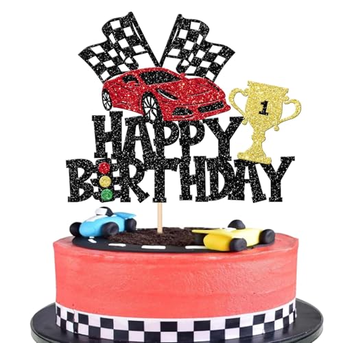 1 Stück Renn Auto Cake Topper Happy Birthday Rennwagen Karierter Flagge Tortendeko Jungen Mädchen Geburtstag Racing Sports Kuchen Deko Baby Dusche Geburtstag Party Kuchen Dekorationen Schwarz Rot 1 Stück Renn Auto Cake Topper Happy Birthday Rennwagen Karierter Flagge Tortendeko Jungen Mädchen Geburtstag Racing Sports Kuchen Deko Baby Dusche Geburtstag Party Kuchen Dekorationen Schwarz Rot von SYKYCTCY