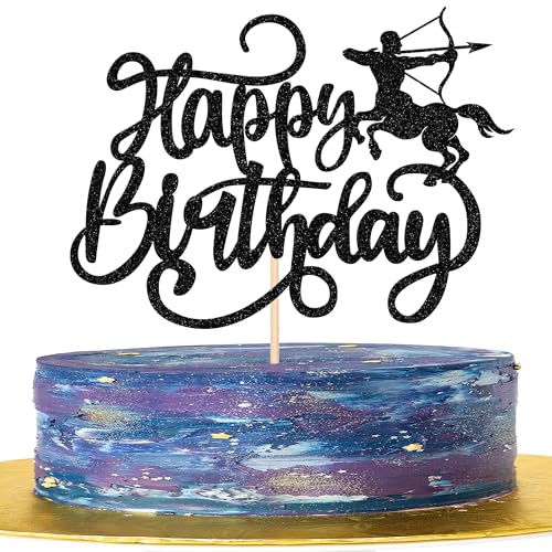 1 Stück Schütze Tortendeko Glitter Happy Birthday Cake Topper 12 Sternbild Schütze Kuchen Deko für November Dezember Horoskop Astrologie Geburtstag Party Kuchen Dekoration Schwarz 1 Stück Schütze Tortendeko Glitter Happy Birthday Cake Topper 12 Sternbild Schütze Kuchen Deko für November Dezember Horoskop Astrologie Geburtstag Party Kuchen Dekoration Schwarz von SYKYCTCY