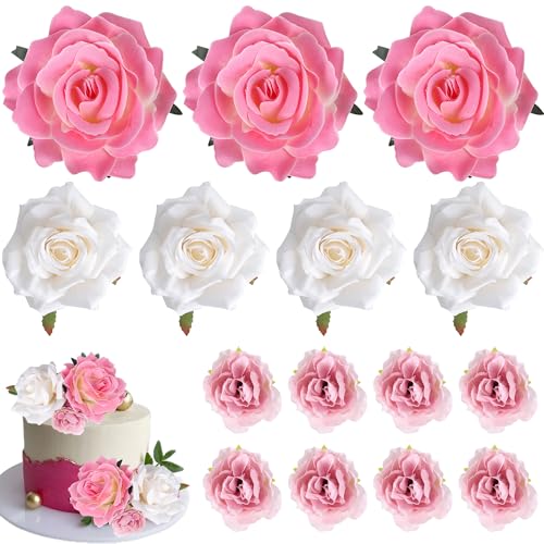10 Stück Boho Blume Tortendeko Sets 3D DIY Rosen Cake Toppers Künstliche Blume Kuchen Deko Wiederverwendbar Rosenblüten Kuchen Dkorationen für Baby Dusche Hochzeit Geburtstag Party Rosa Weiß 10 Stück Boho Blume Tortendeko Sets 3D DIY Rosen Cake Toppers Künstliche Blume Kuchen Deko Wiederverwendbar Rosenblüten Kuchen Dkorationen für Baby Dusche Hochzeit Geburtstag Party Rosa Weiß von SYKYCTCY