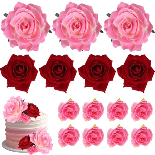 10 Stück Boho Blume Tortendeko Sets DIY Rosen Kuchen Deko Künstliche Rosenblüten Cake Toppers Wiederverwendbar Realistische Blumen Kuchen Dkorationen für Baby Dusche Hochzeit Geburtstag Party Rosa Rot 10 Stück Boho Blume Tortendeko Sets DIY Rosen Kuchen Deko Künstliche Rosenblüten Cake Toppers Wiederverwendbar Realistische Blumen Kuchen Dkorationen für Baby Dusche Hochzeit Geburtstag Party Rosa Rot von SYKYCTCY