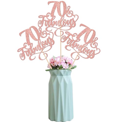 12 Stück 70 & Fabulous Tortendeko Glitzer Seventy and Fabluous 70th Assembled Geburtstag Tischblume Tafelaufsatz Sticks für Cheers to 70 Jahre alt Kuchen Deko Geburtstag Party Cupcake Toppers Rosegold 12 Stück 70 & Fabulous Tortendeko Glitzer Seventy and Fabluous 70th Assembled Geburtstag Tischblume Tafelaufsatz Sticks für Cheers to 70 Jahre alt Kuchen Deko Geburtstag Party Cupcake Toppers Rosegold von SYKYCTCY