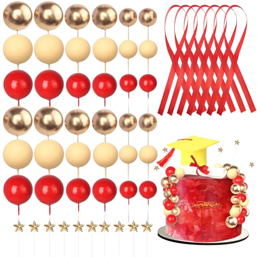 24 Stück Abschluss 2025 Tortendeko Abschluss Kappen Diplom Kugeln Kuchen Deko Gratulation zum Graduierung Kuchendekorationen für Class of 2025 Graduierung Party Kuchen Dekoration Gold Rot 24 Stück Abschluss 2025 Tortendeko Abschluss Kappen Diplom Kugeln Kuchen Deko Gratulation zum Graduierung Kuchendekorationen für Class of 2025 Graduierung Party Kuchen Dekoration Gold Rot von SYKYCTCY