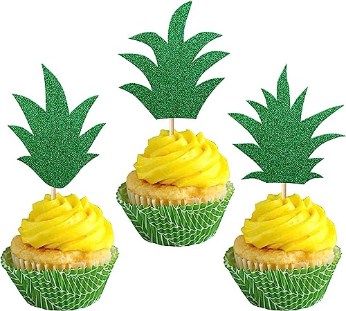 24 Stück Ananas Tortendeko Glitzer Donut Ananas Blatt Kuchen Dekor für Tropical Hawaiian Luau Ananas Thema Baby Dusche Kinder Geburtstag Party Kuchen Dekorationen Tiefgrün 24 Stück Ananas Tortendeko Glitzer Donut Ananas Blatt Kuchen Dekor für Tropical Hawaiian Luau Ananas Thema Baby Dusche Kinder Geburtstag Party Kuchen Dekorationen Tiefgrün von SYKYCTCY