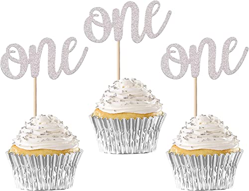 24 Stück Erster Geburtstag Tortendeko Glitzer One Cupcake Toppers 1st Geburtstag Torten Deko Cake Toppers für Baby Dusche Kuchen Dekorationen Party-Zubehör Silber 24 Stück Erster Geburtstag Tortendeko Glitzer One Cupcake Toppers 1st Geburtstag Torten Deko Cake Toppers für Baby Dusche Kuchen Dekorationen Party-Zubehör Silber von SYKYCTCY