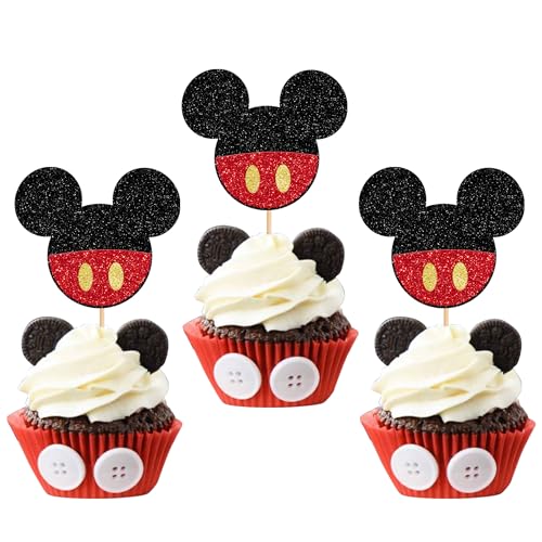 24 Stück Maus inspiriert Cupcake Toppers Glitzer Maus Tortendeko Maus Kuchen Deko für Baby Dusche Kinder Geburtstag Party Kuchen Dekorationen Schwarz 24 Stück Maus inspiriert Cupcake Toppers Glitzer Maus Tortendeko Maus Kuchen Deko für Baby Dusche Kinder Geburtstag Party Kuchen Dekorationen Schwarz von SYKYCTCY