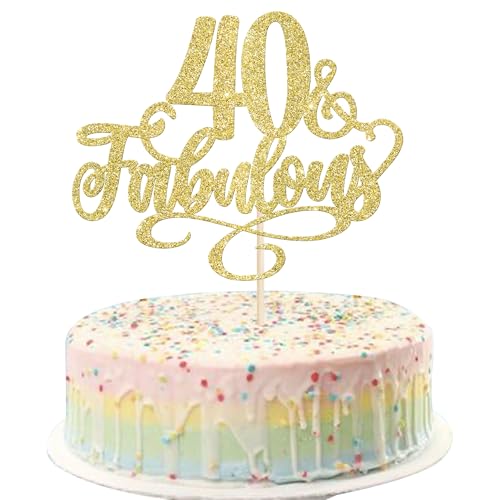 3 Stück 40 & Fabulous Tortendeko 40th Birthday Cake Toppers Prost auf 40 Geburtstag Kuchen Deko 40 & Fabulous Kuchen Dekorationen für 40th Geburtstag Hochzeit Jahrestag Party Tortendekoration Gold 3 Stück 40 & Fabulous Tortendeko 40th Birthday Cake Toppers Prost auf 40 Geburtstag Kuchen Deko 40 & Fabulous Kuchen Dekorationen für 40th Geburtstag Hochzeit Jahrestag Party Tortendekoration Gold von SYKYCTCY