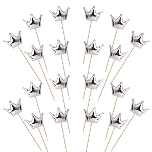 30 Stück Krone Tortendeko PU-Material Krone Form Cupcake Toppers Glitzern Krone Geburtstag Kuchen Deko für Baby Dusche Verlobung Hochzeit Geburtstag Party Kuchen Dekorationen Silber 30 Stück Krone Tortendeko PU-Material Krone Form Cupcake Toppers Glitzern Krone Geburtstag Kuchen Deko für Baby Dusche Verlobung Hochzeit Geburtstag Party Kuchen Dekorationen Silber von SYKYCTCY
