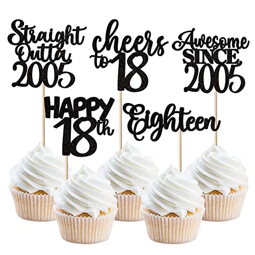 30 Stück Straight Outta 2005 Cupcake Toppers Awesome Since 2005 Tortendekorationen Prost auf 18 Fabulous Eighteen Kuchendekoration 18. Geburtstag Hochzeitstag Party Tortendekorationen Schwarz 30 Stück Straight Outta 2005 Cupcake Toppers Awesome Since 2005 Tortendekorationen Prost auf 18 Fabulous Eighteen Kuchendekoration 18. Geburtstag Hochzeitstag Party Tortendekorationen Schwarz von SYKYCTCY