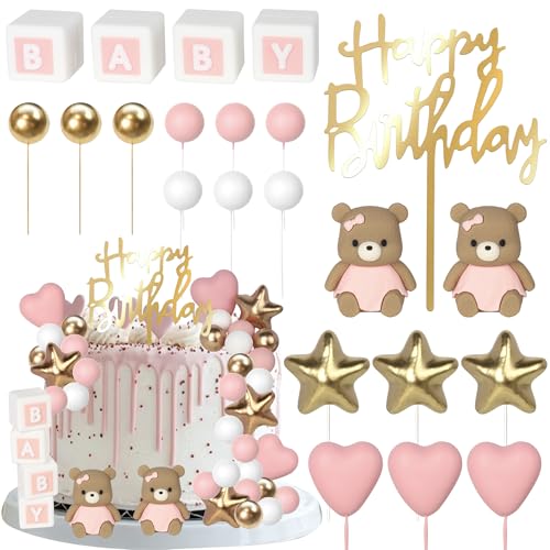 32 Stück Baby Dusche Tortendeko Niedlicher Bär Kuchen Deko Schaumstoff Kugel Liebe Herz Kleiner Stern Kuchen Dekoration für Geschlecht Reveal Thema Geburtstag Party Kuchen Dekorationen Rosa 32 Stück Baby Dusche Tortendeko Niedlicher Bär Kuchen Deko Schaumstoff Kugel Liebe Herz Kleiner Stern Kuchen Dekoration für Geschlecht Reveal Thema Geburtstag Party Kuchen Dekorationen Rosa von SYKYCTCY