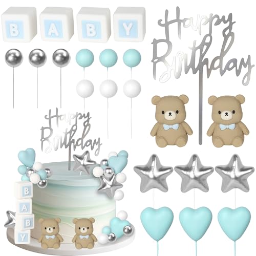 32 Stück Baby Dusche Tortendeko Schaumstoff Kugel Liebe Herz Kleiner Stern Kuchen Dekoration Niedlicher Bär Kuchen Deko für Geschlecht Reveal Thema Geburtstag Party Kuchen Dekorationen Blau 32 Stück Baby Dusche Tortendeko Schaumstoff Kugel Liebe Herz Kleiner Stern Kuchen Dekoration Niedlicher Bär Kuchen Deko für Geschlecht Reveal Thema Geburtstag Party Kuchen Dekorationen Blau von SYKYCTCY