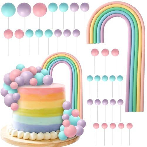 34 Stück Boho Kugeln Tortendeko Regenbogen Kuchen Deko Natürlicher Mini Schaum Kugel Cake Toppers DIY Kugel Kuchen Dekorationen für Baby Dusche Kinder Geburtstag Hochzeit Jahrestag Party Lila Gelb 34 Stück Boho Kugeln Tortendeko Regenbogen Kuchen Deko Natürlicher Mini Schaum Kugel Cake Toppers DIY Kugel Kuchen Dekorationen für Baby Dusche Kinder Geburtstag Hochzeit Jahrestag Party Lila Gelb von SYKYCTCY