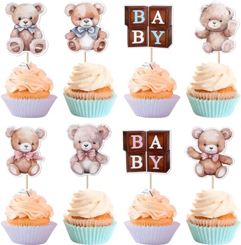 40 Stück Baby Dusche Bär Tortendeko Bär Kopf Baby Dusche Cupcake Toppers Bär Baby Dusche Kuchen Deko für Kinder Jungen Baby Bär Thema Geburtstag Party Supplies Blau Rosa 40 Stück Baby Dusche Bär Tortendeko Bär Kopf Baby Dusche Cupcake Toppers Bär Baby Dusche Kuchen Deko für Kinder Jungen Baby Bär Thema Geburtstag Party Supplies Blau Rosa von SYKYCTCY